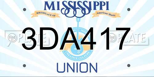 3DA417 Mississippi License Plate