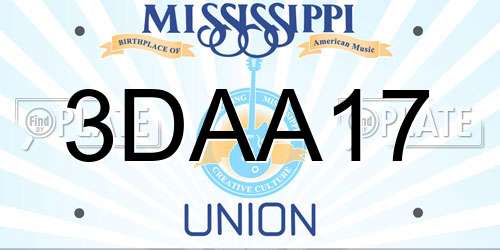 3DAA17 Mississippi License Plate
