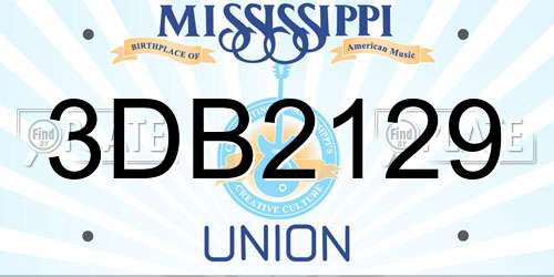 3DB2129 Mississippi License Plate