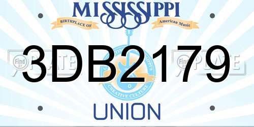 3DB2179 Mississippi License Plate