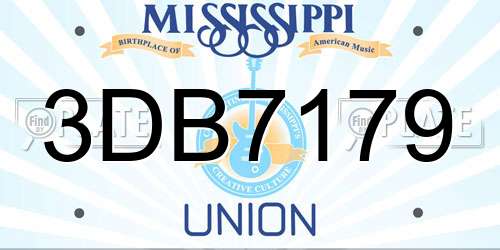 3DB7179 Mississippi License Plate