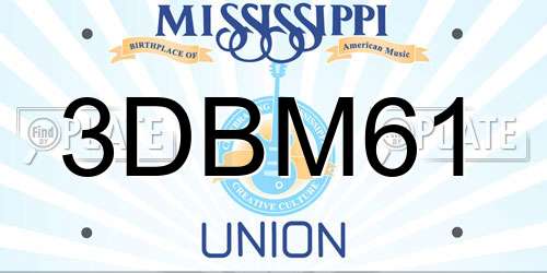 3DBM61 Mississippi License Plate