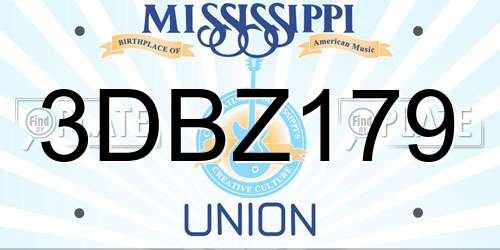 3DBZ179 Mississippi License Plate