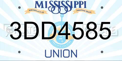 3DD4585 Mississippi License Plate