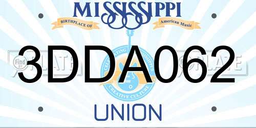 3DDA062 Mississippi License Plate