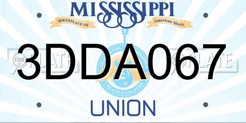 3DDA067 Mississippi License Plate