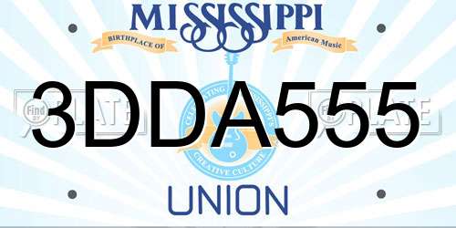3DDA555 Mississippi License Plate