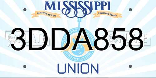 3DDA858 Mississippi License Plate