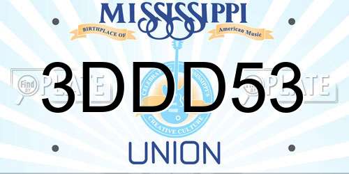 3DDD53 Mississippi License Plate