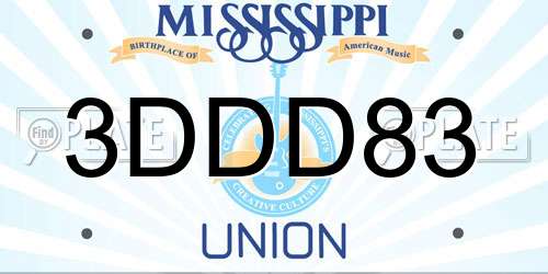 3DDD83 Mississippi License Plate