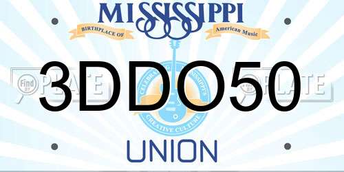 3DDO50 Mississippi License Plate