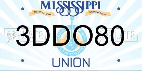 3DDO80 Mississippi License Plate
