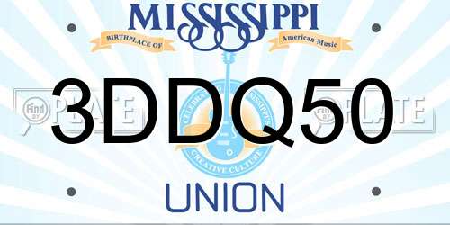 3DDQ50 Mississippi License Plate