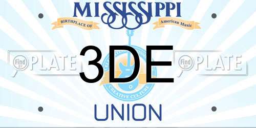 3DE Mississippi License Plate