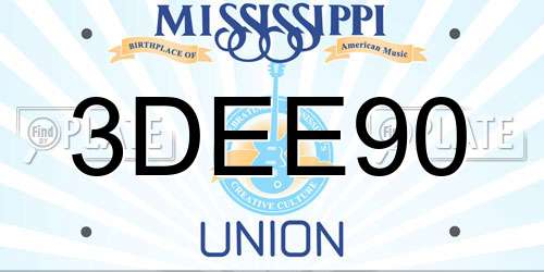 3DEE90 Mississippi License Plate