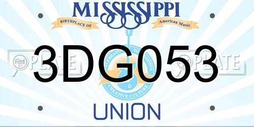 3DG053 Mississippi License Plate