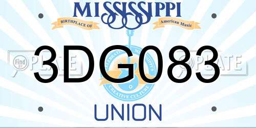 3DG083 Mississippi License Plate