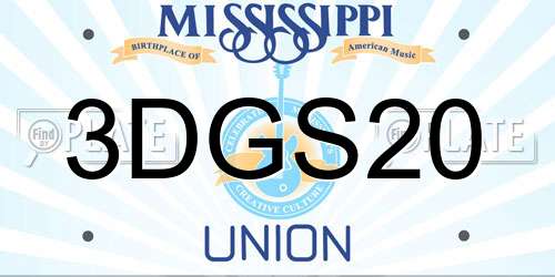 3DGS20 Mississippi License Plate