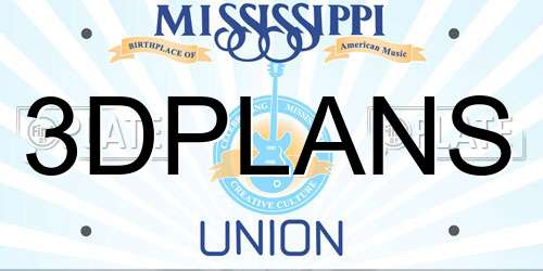 3DPLANS Mississippi License Plate
