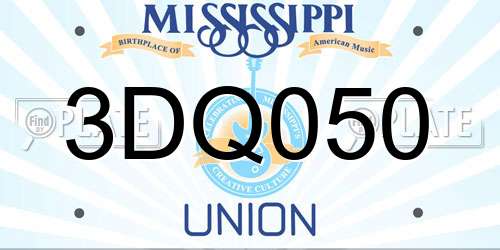 3DQ050 Mississippi License Plate