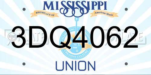 3DQ4062 Mississippi License Plate