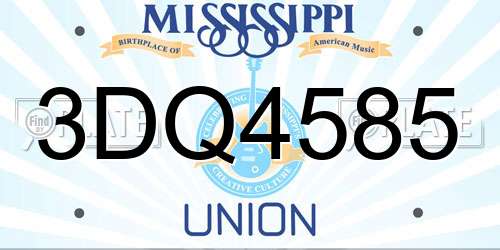 3DQ4585 Mississippi License Plate