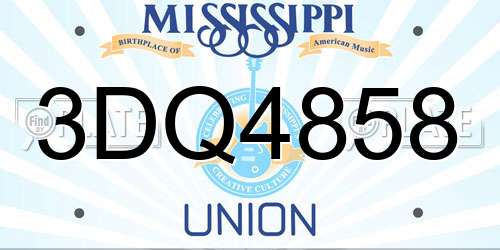 3DQ4858 Mississippi License Plate