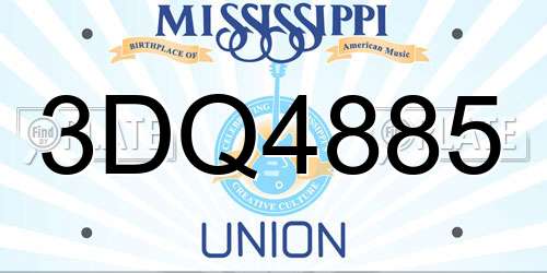 3DQ4885 Mississippi License Plate