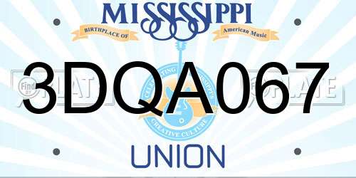 3DQA067 Mississippi License Plate