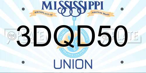 3DQD50 Mississippi License Plate