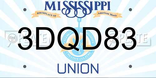 3DQD83 Mississippi License Plate