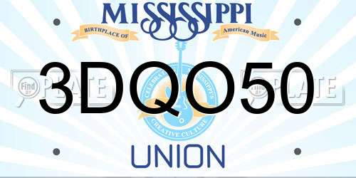 3DQO50 Mississippi License Plate