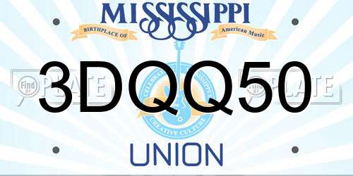 3DQQ50 Mississippi License Plate
