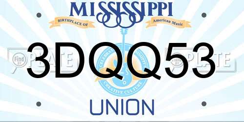 3DQQ53 Mississippi License Plate