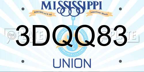3DQQ83 Mississippi License Plate