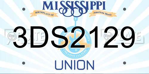 3DS2129 Mississippi License Plate