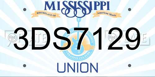 3DS7129 Mississippi License Plate