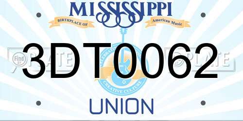 3DT0062 Mississippi License Plate