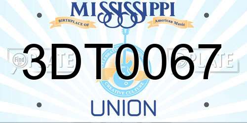 3DT0067 Mississippi License Plate
