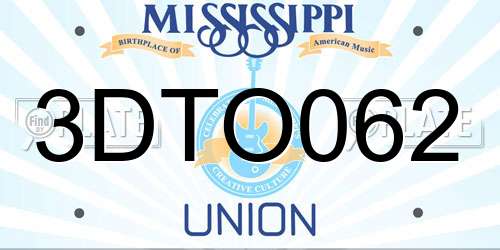 3DTO062 Mississippi License Plate