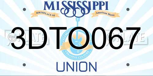 3DTO067 Mississippi License Plate