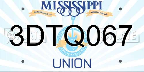 3DTQ067 Mississippi License Plate
