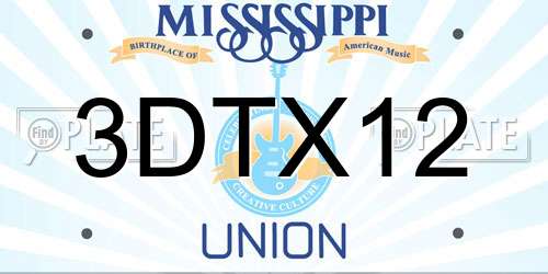 3DTX12 Mississippi License Plate