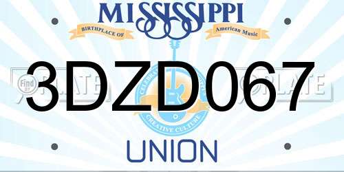3DZD067 Mississippi License Plate