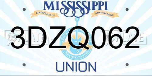 3DZQ062 Mississippi License Plate