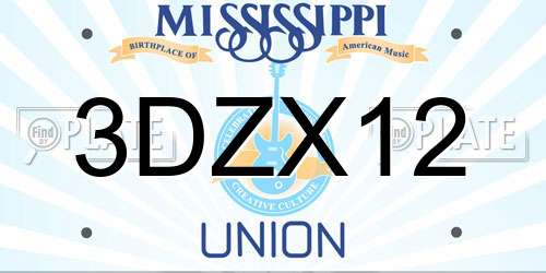 3DZX12 Mississippi License Plate