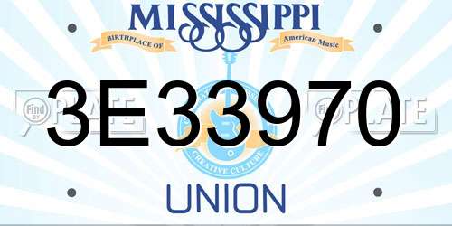 3E33970 Mississippi License Plate