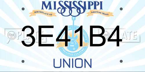 3E41B4 Mississippi License Plate
