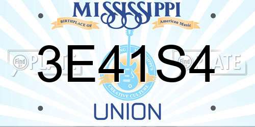 3E41S4 Mississippi License Plate