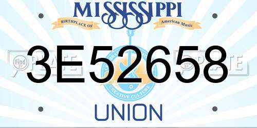 3E52658 Mississippi License Plate
